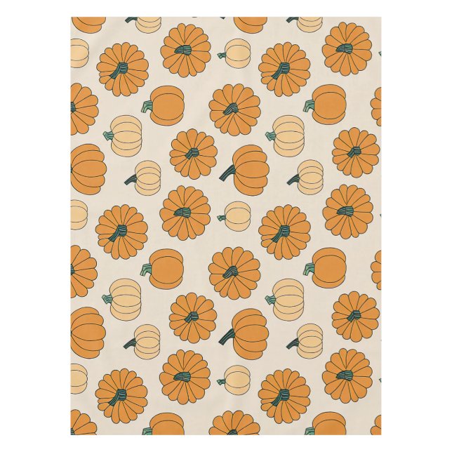 Fall pumpkin spice colors autumn pumpkins Thanksgi Tablecloth (Front)