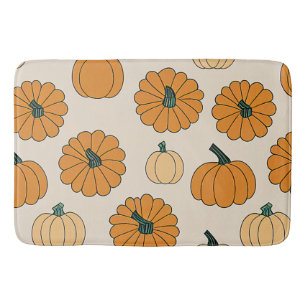 Fall Pumpkin Spice Halloween Thanksgiving Pumpkins Bath Mat