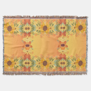 Fall Pumpkin Spice Halloween Thanksgiving Pumpkins Throw Blanket