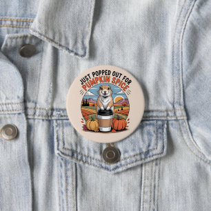 Fall Pumpkin Spice Humor Funny Prairie Dog Button