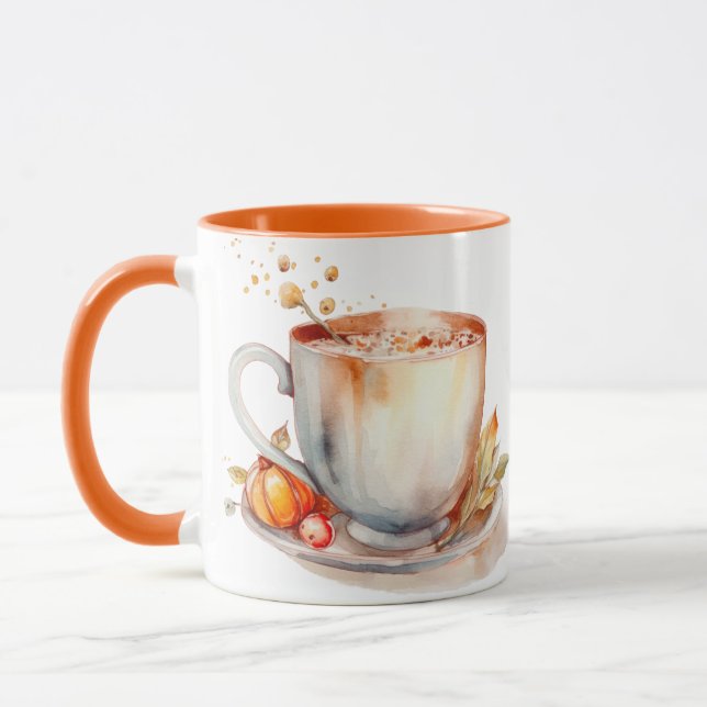 Fall Pumpkin Spice Latte | Autumn Cozy Mug (Left)