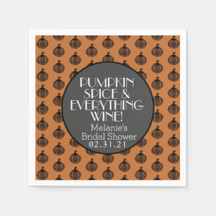 Fall Pumpkin Spice Wine Bridal Shower Napkins