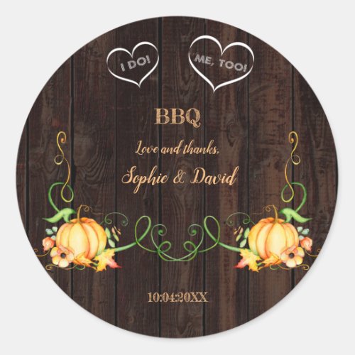 Fall Pumpkin String Lights Old Barn I DO BBQ Classic Round Sticker