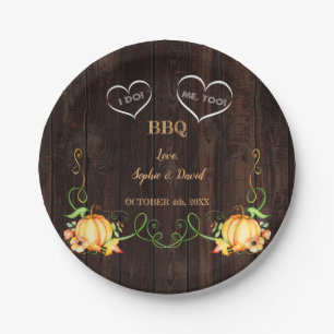 Fall Pumpkin String Lights Old Barn I DO BBQ Paper Plates