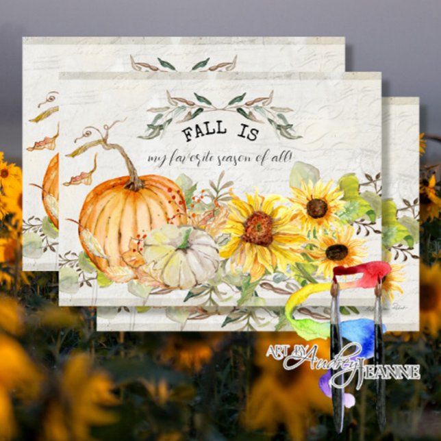 Fall  Pumpkin Sunflower Favorite Season Decoupage Tissue Paper (Creator Uploaded)