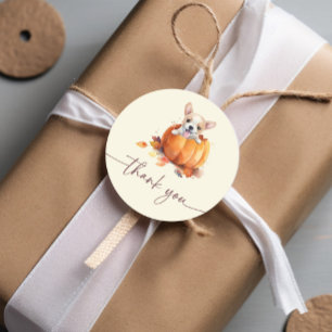Fall Pumpkin Thank You Baby Shower  Classic Round Sticker