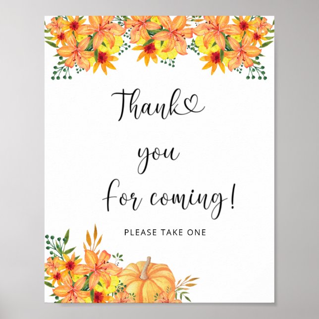 Fall pumpkin Thank you for coming Poster (Front)
