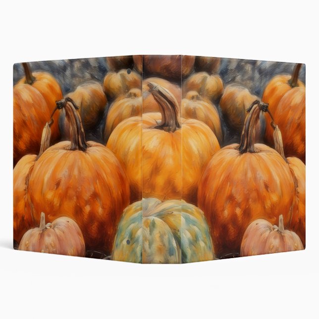 Fall Pumpkin Thanksgiving Art Notebook 3 Ring Binder (Background)
