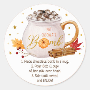 Fall Pumpkin Thanksgiving Hot Chocolate Bomb Classic Round Sticker