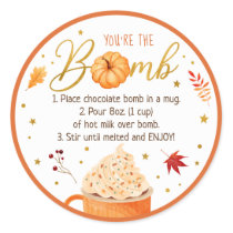Fall Pumpkin Thanksgiving Hot Chocolate Bomb Classic Round Sticker