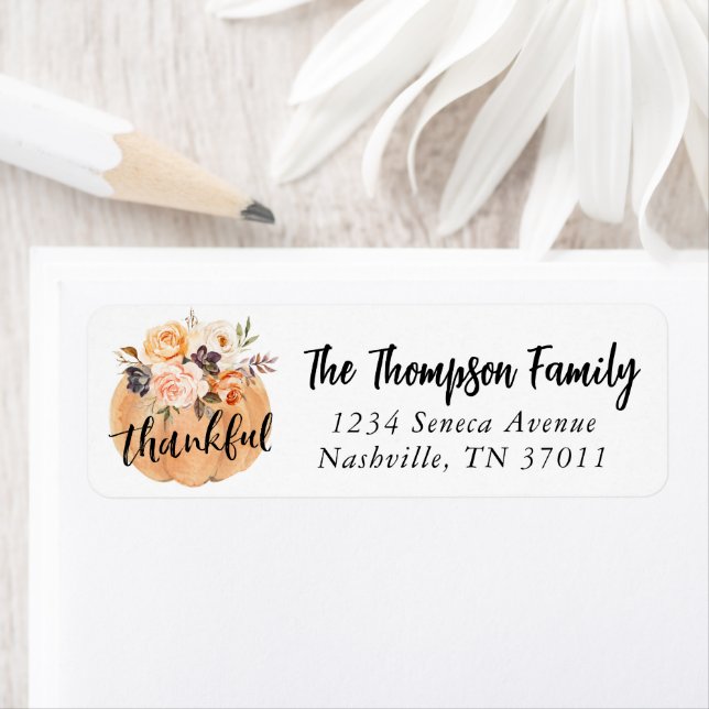 Fall Pumpkin Thanksgiving Return Address Labels (Insitu)