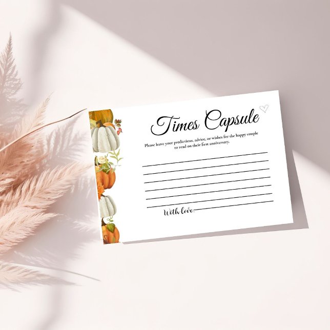 Fall Pumpkin Time Capsule Bridal Shower  Enclosure Card (Creator Uploaded)