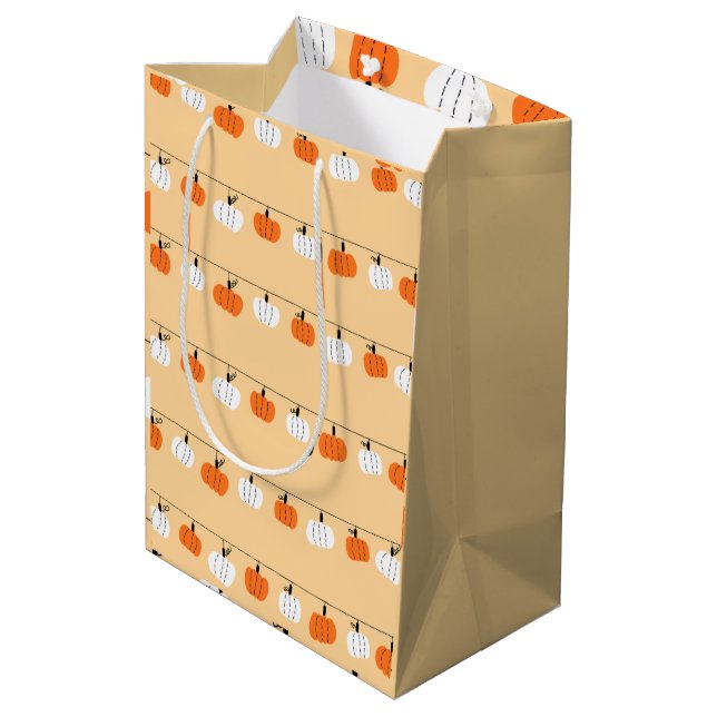 Fall Pumpkin Tissue Paper – Autumn Gift Wrap  Medium Gift Bag (Back Angled)