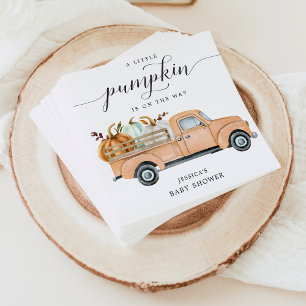 Fall Pumpkin Truck Baby Shower Napkin Cocktail