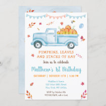 Fall Pumpkin Truck Birthday Invitation