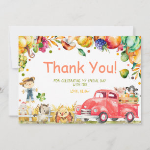 Fall Pumpkin Truck Thank You Card