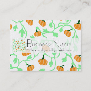Fall Pumpkin Vines Pattern Business Card