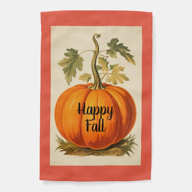 Fall Pumpkin Weatherproof Personalized Garden Flag (Front)