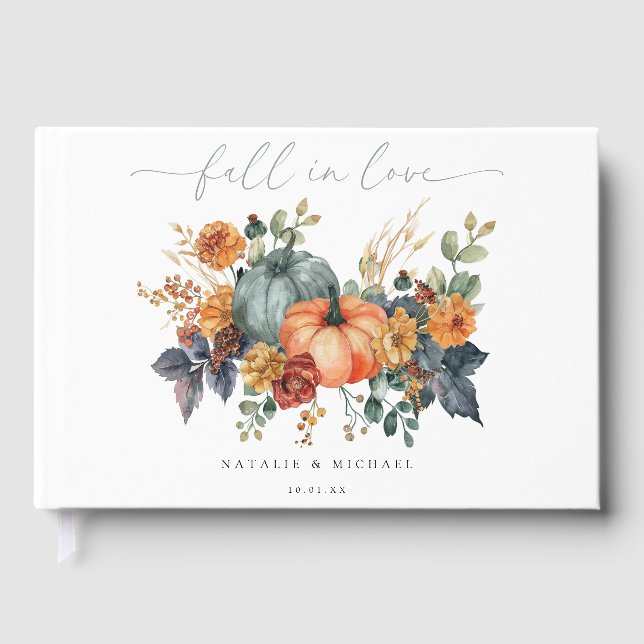 Fall Pumpkin Wedding Guest Book (Front)