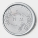 Fall Pumpkin Wedding Monogram Wedding Wax Seal Sticker<br><div class="desc">A fall themed pumpkin and floral wedding design with classic monogram initials.</div>