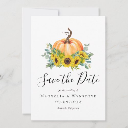Fall Pumpkin Wedding  Save The Date