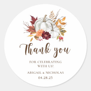 Fall Pumpkin Wedding Welcome Sticker Bag Label