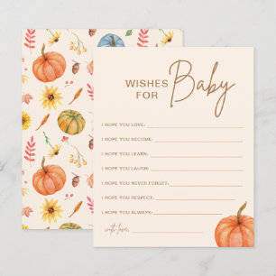 Fall Pumpkin Wishes For Baby Shower Game