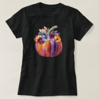 Fall Pumpkin with Flowers