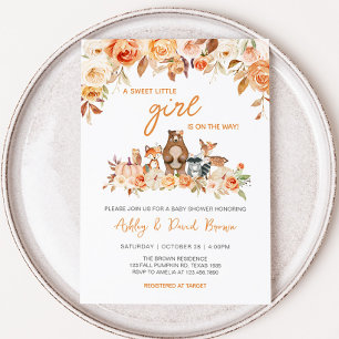Fall Pumpkin Woodland Baby Shower  Invitation
