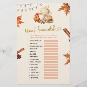 Fall Pumpkin Word Scramble Games