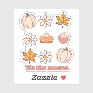 Fall Pumpkins and Floral "Tis The Season" Sticker