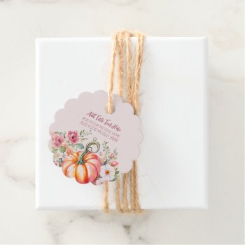 Fall Pumpkins And Flowers Favor Tags by HolidayFun at Zazzle