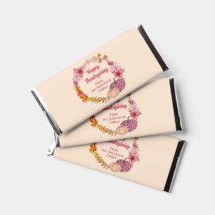Fall Pumpkins And Flowers Wreath Hershey Bar Favors