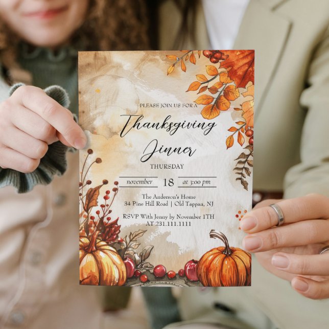 Fall pumpkins and Hues Thanksgiving Invitation (Creator Uploaded)