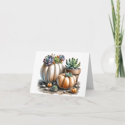 Fall Pumpkins and Succulents Card