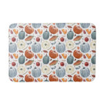 Fall Pumpkins &amp; Autumn Leaves Pattern Bath Mat