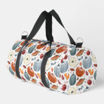 Fall Pumpkins &amp; Autumn Leaves Pattern Duffle Bag