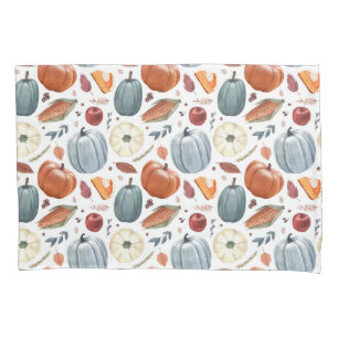 Fall Pumpkins & Autumn Leaves Pattern Pillow Case