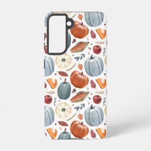 Fall Pumpkins & Autumn Leaves Pattern Samsung Galaxy S21 Case