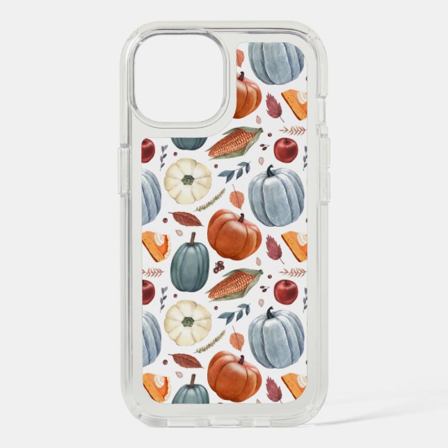 Fall Pumpkins & Autumn Leaves Pattern Speck iPhone Case (Front)