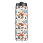 Fall Pumpkins &amp; Autumn Leaves Pattern Thermal Tumbler