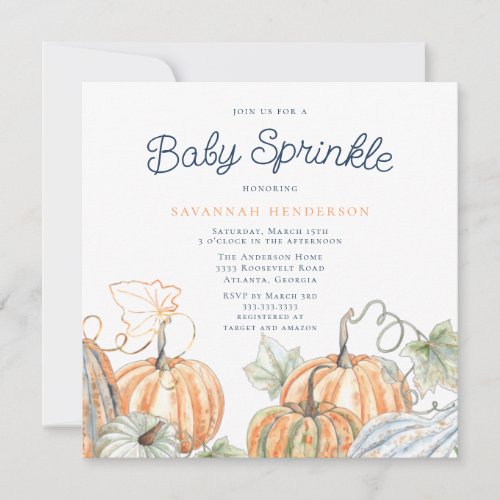 Fall Pumpkins Baby Sprinkle Invitation