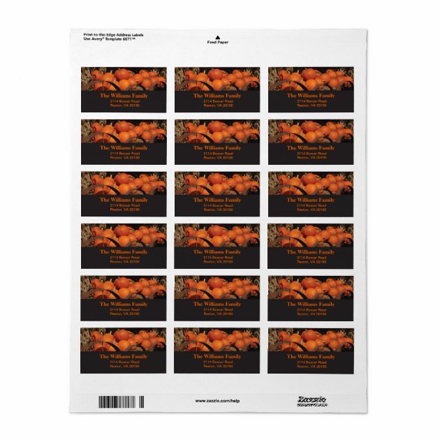Fall Pumpkins - Black Design Label