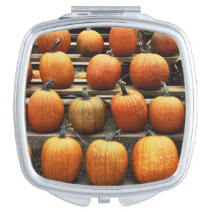 Fall pumpkins compact mirror