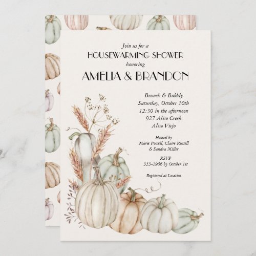 Fall Pumpkins Couples Wedding Shower  Invitation