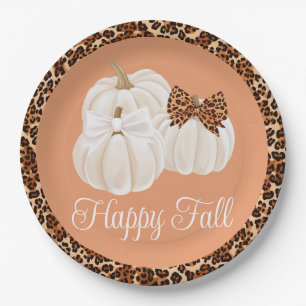 Fall Pumpkins Cute Happy Fall Paper Plates