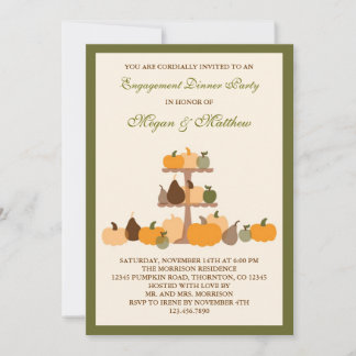 Fall Pumpkins Engagement Party Invitation