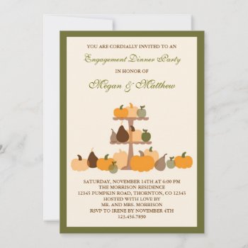 Fall Pumpkins Engagement Party Invitation by marlenedesigner at Zazzle