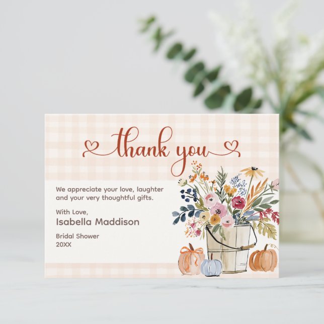 Fall Pumpkins Florals Watercolor Rustic (Standing Front)