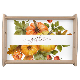 Fall pumpkins "Gather" Serving Tray
